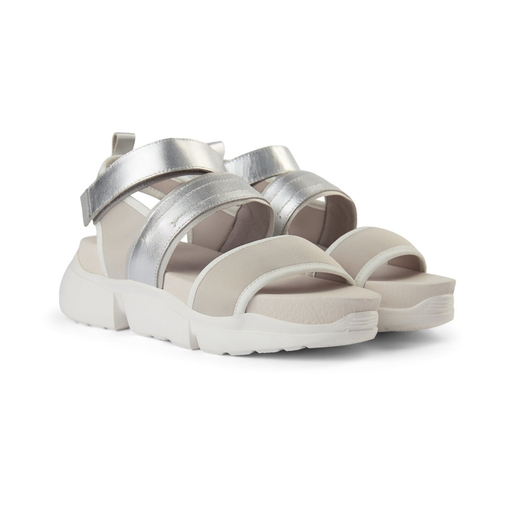 SHOE THE BEAR WOMENS Mala Sandal Flat Sandals 210 SILVER