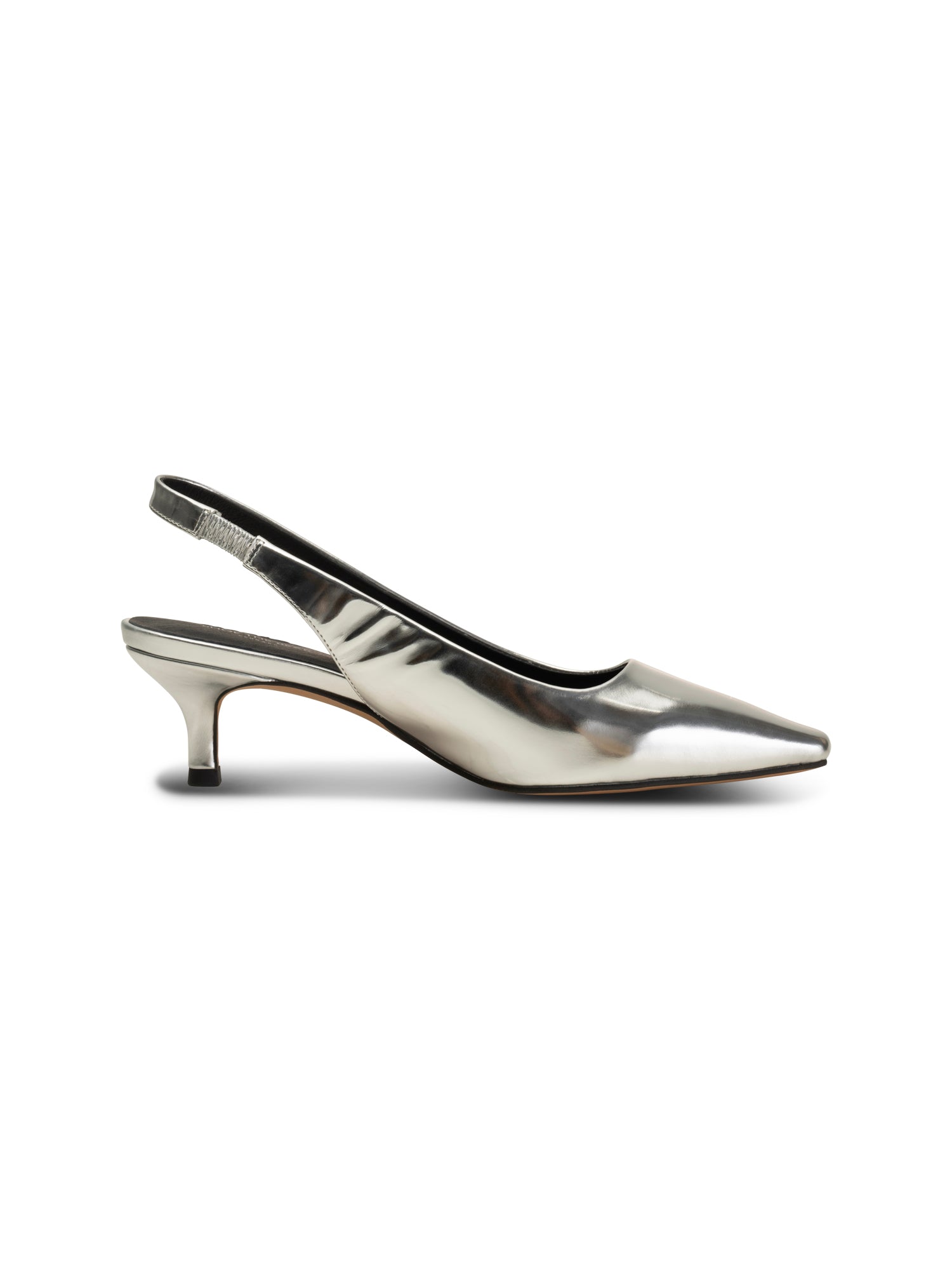 WODEN STB WOMENS Maxine Slingback Metallic Heels 039 Silver