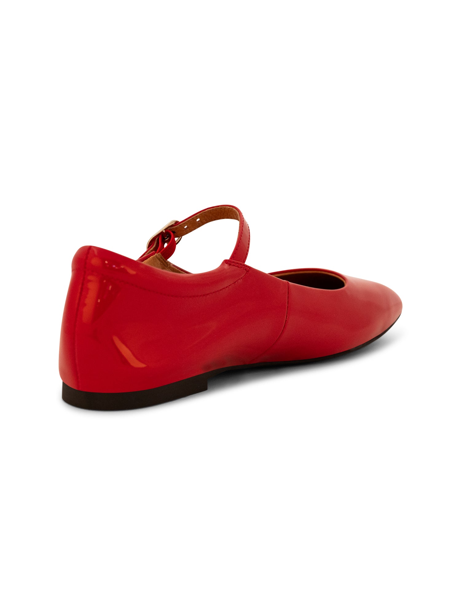 WODEN STB WOMENS Maya Patent Ballerina 123 Fire Red