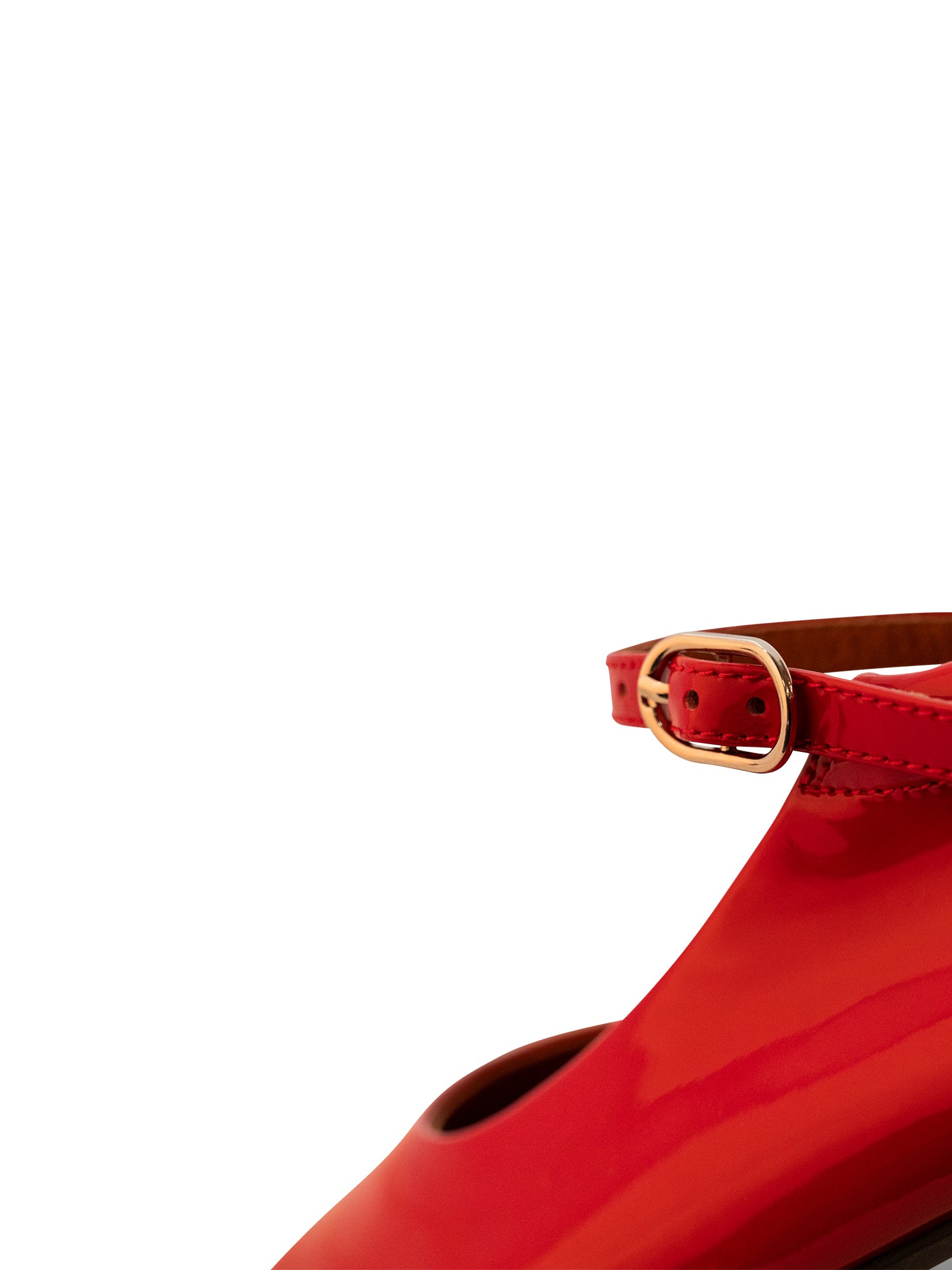 WODEN STB WOMENS Maya Patent Ballerina 123 Fire Red