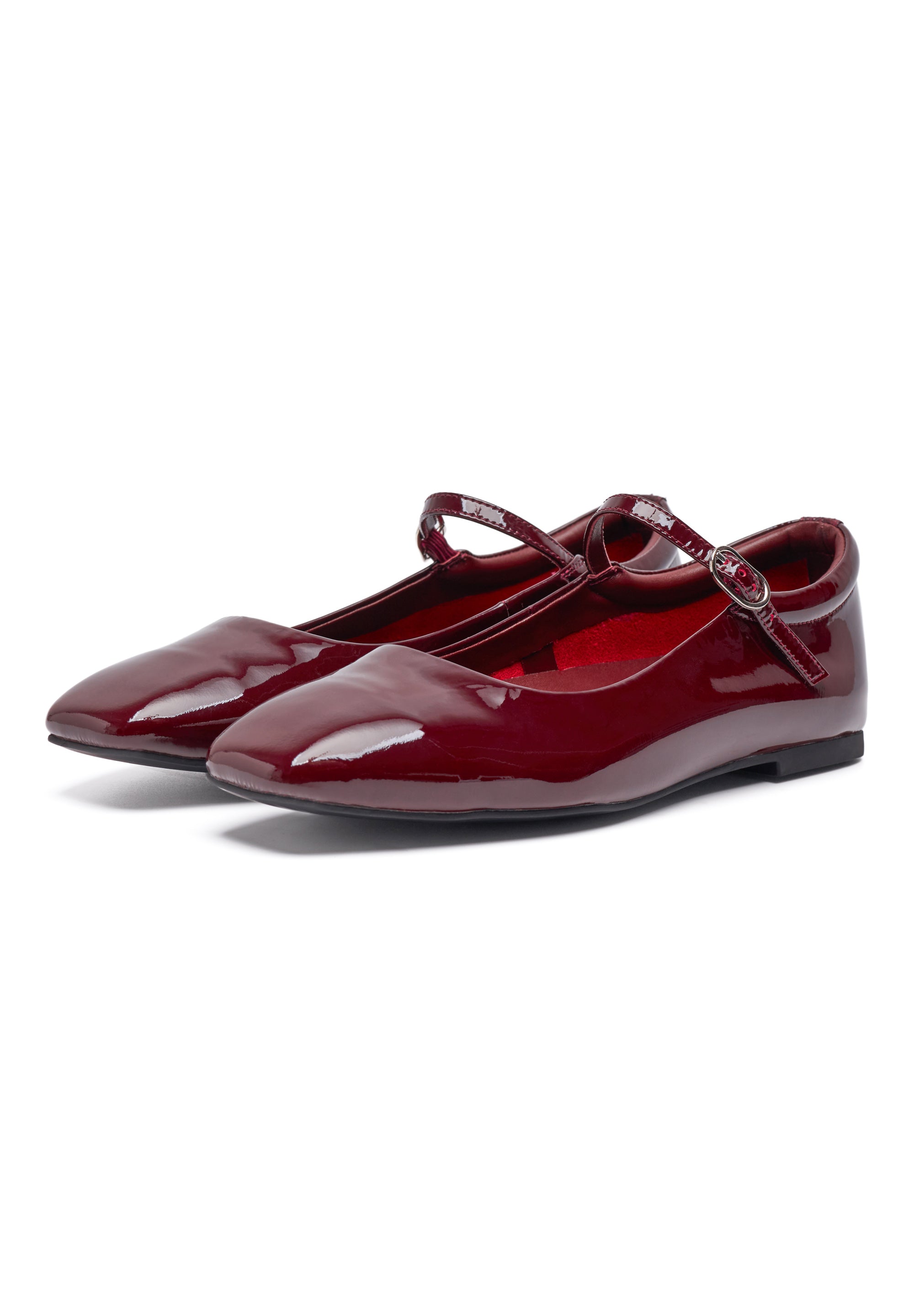 WODEN STB WOMENS Maya Patent Ballerina 248 Cherry