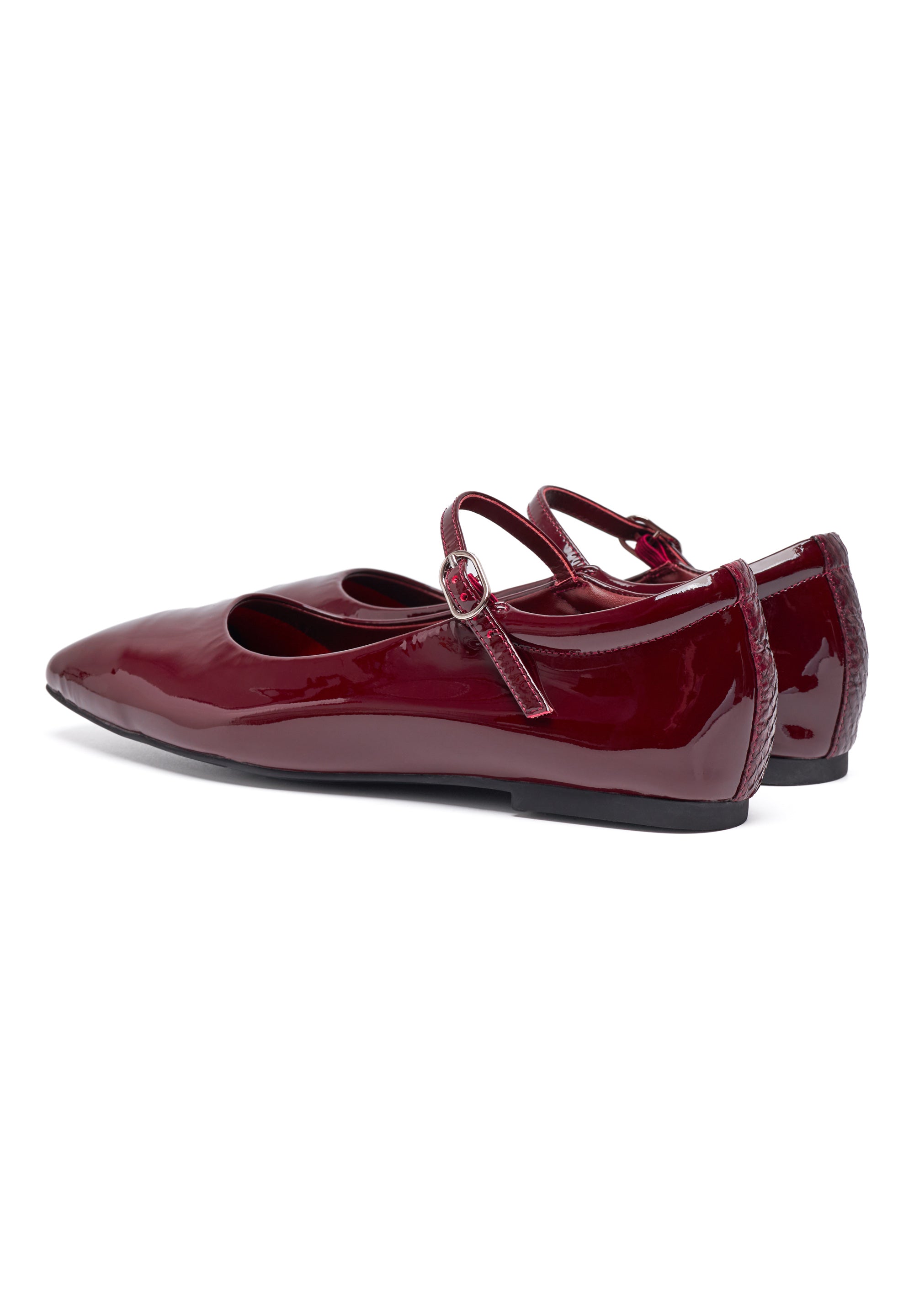 WODEN STB WOMENS Maya Patent Ballerina 248 Cherry