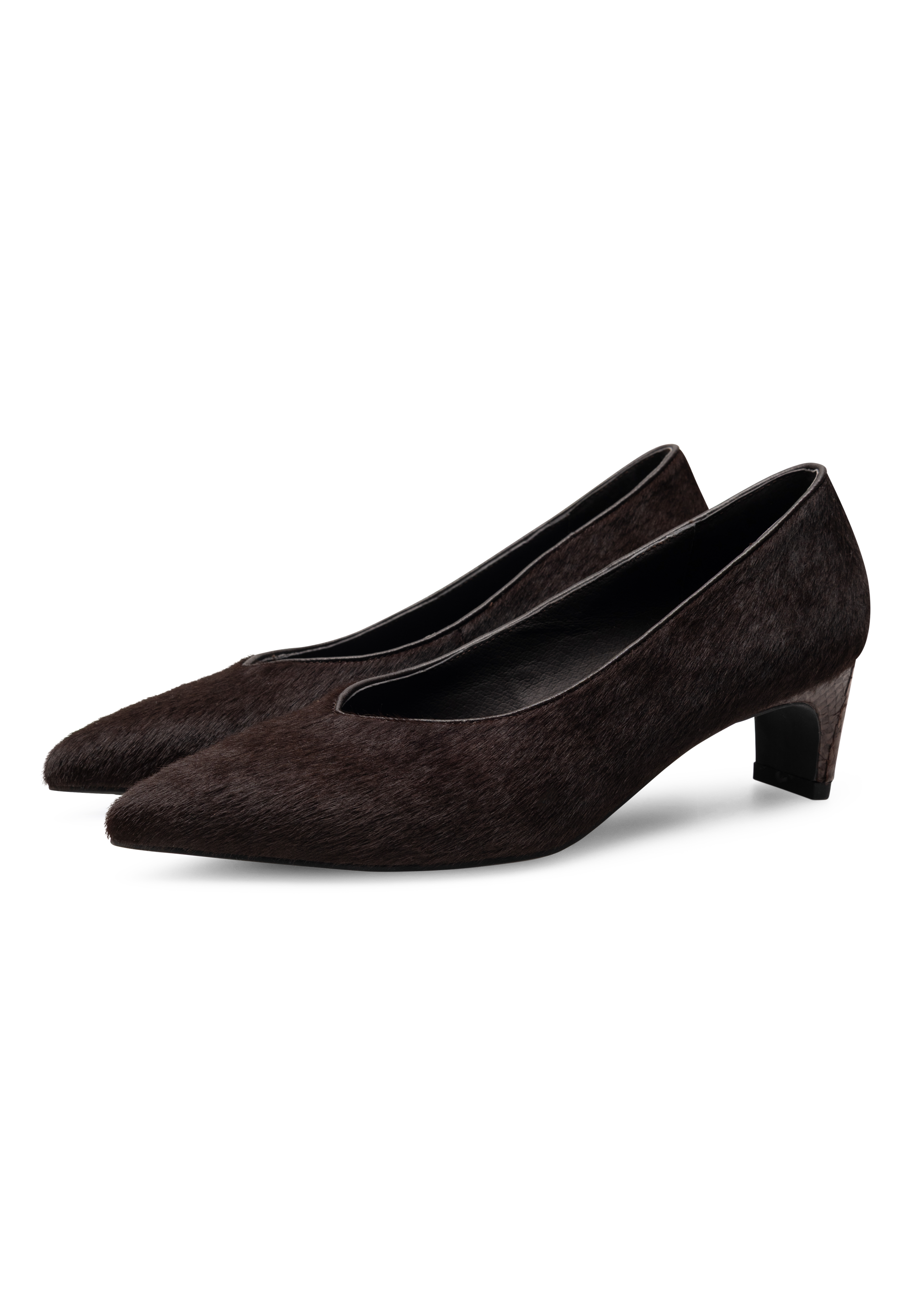 WODEN STB WOMENS Mie Cowhair Heels 063 Chocolate