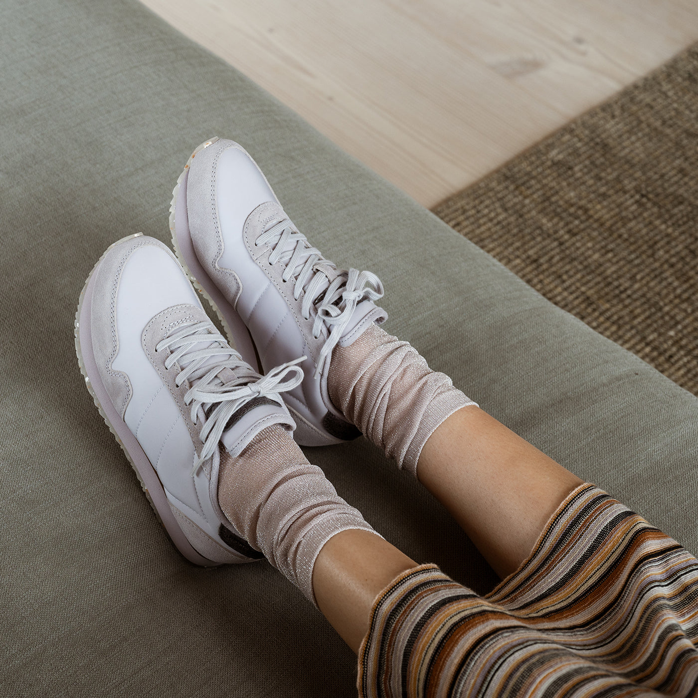 WODEN Nora III Leather Sneakers 513 Lilac Marble