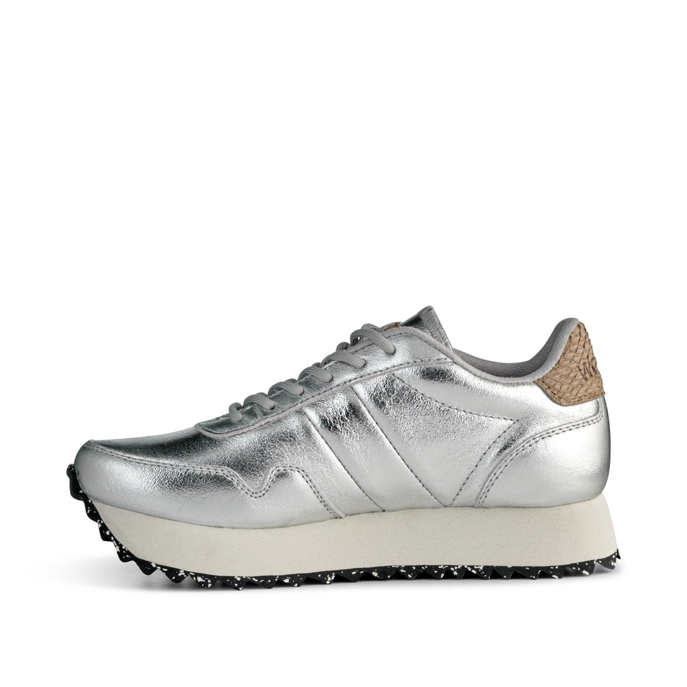 WODEN Nora III Plateau Metallic Leather  Sneakers 039 Silver