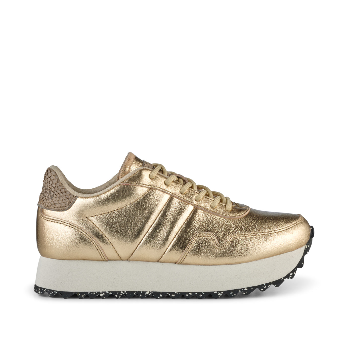 WODEN Nora III Plateau Metallic Leather  Sneakers 045 Gold