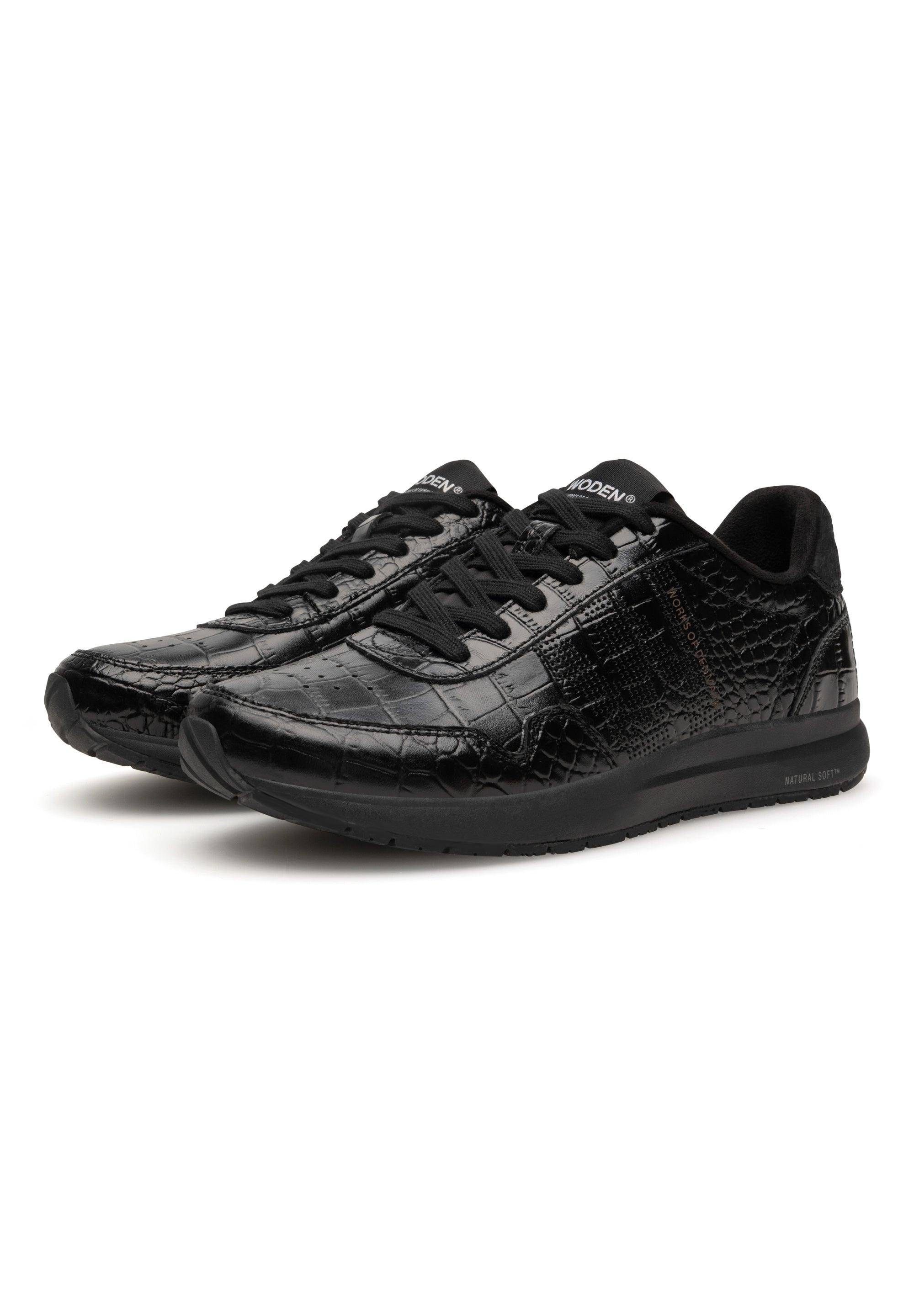 WODEN Nora Natural Soft Croco Sneakers 020 Black