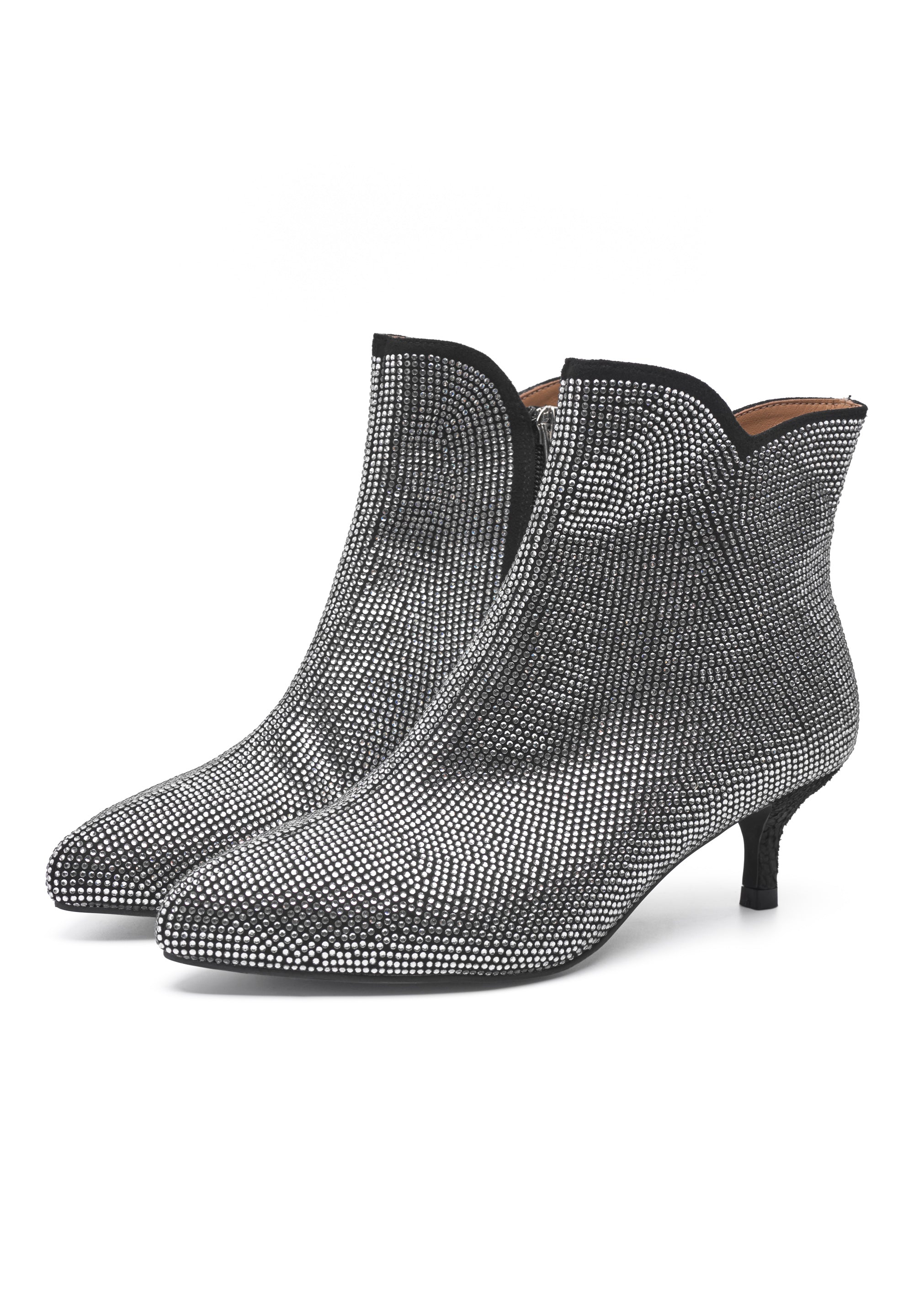 WODEN STB WOMENS Saga Zip Crystal Heels 020 Black