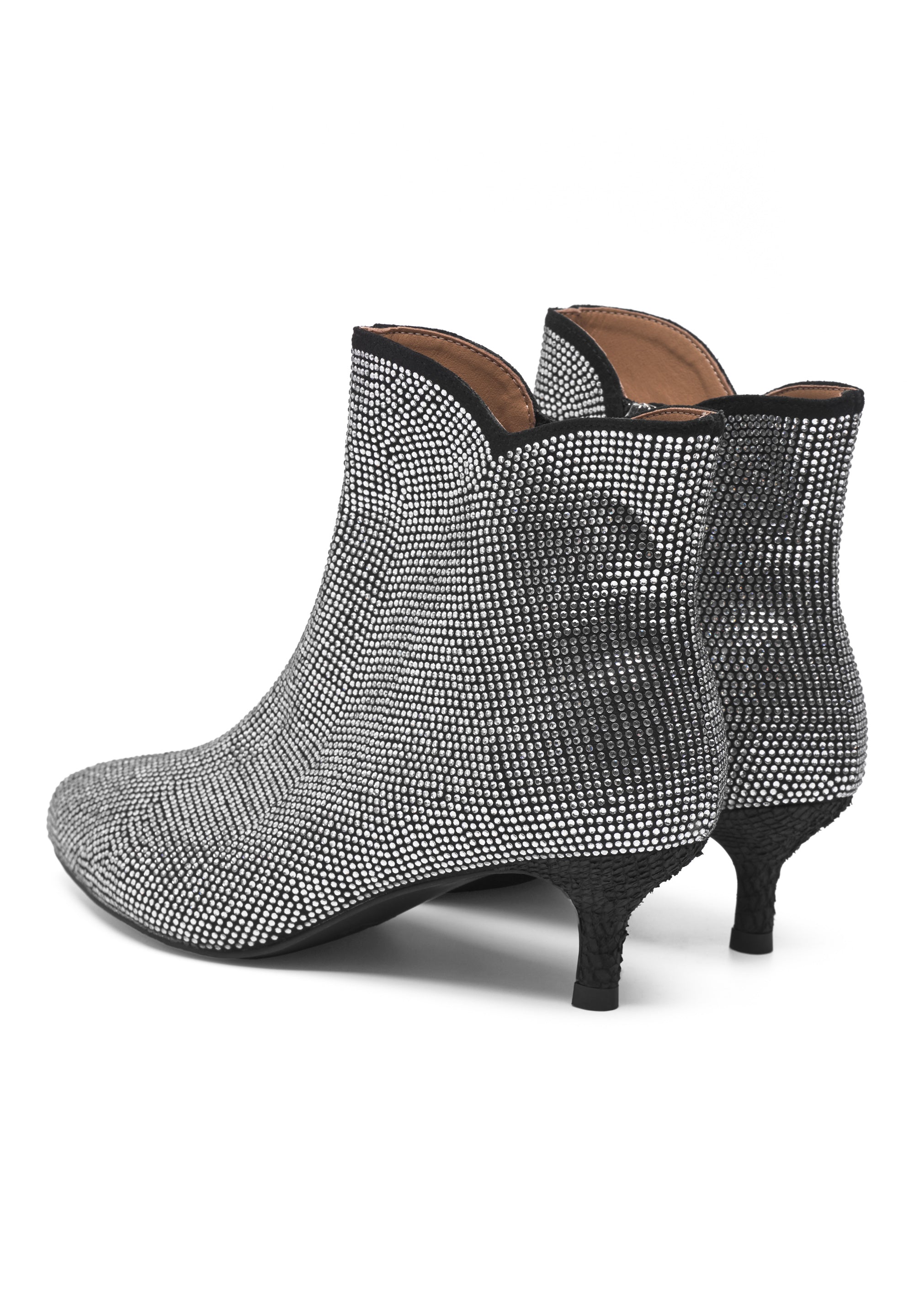 WODEN STB WOMENS Saga Zip Crystal Heels 020 Black