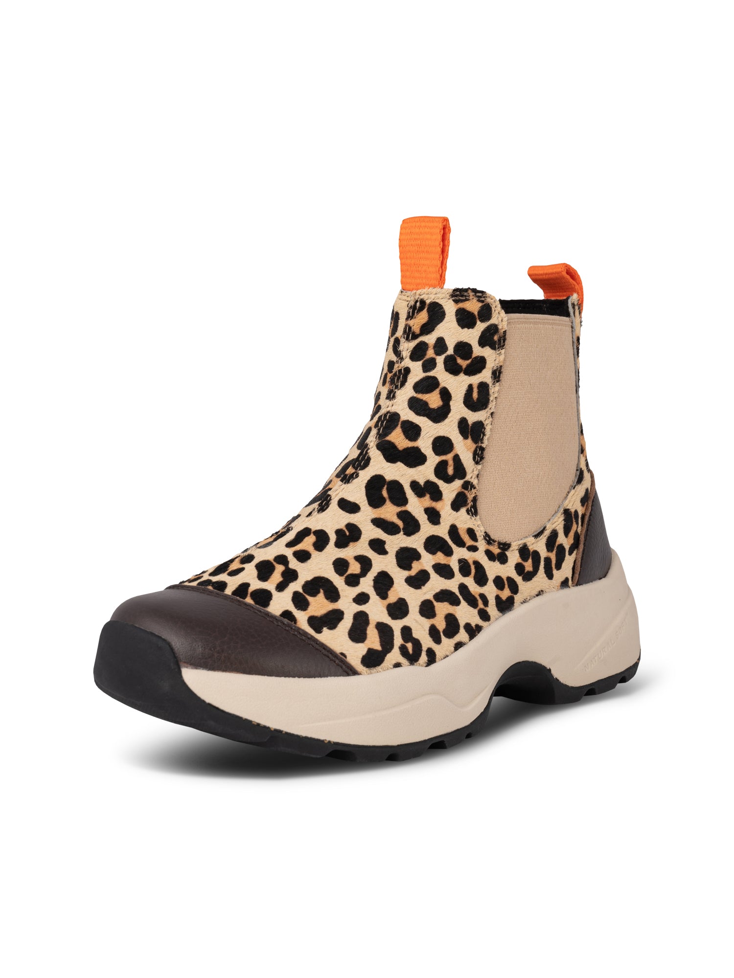 WODEN Silje Cowhair Boots 215 Coffee Cream/Leopard