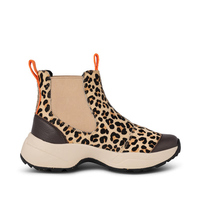 WODEN Silje Cowhair Boots 215 Coffee Cream/Leopard
