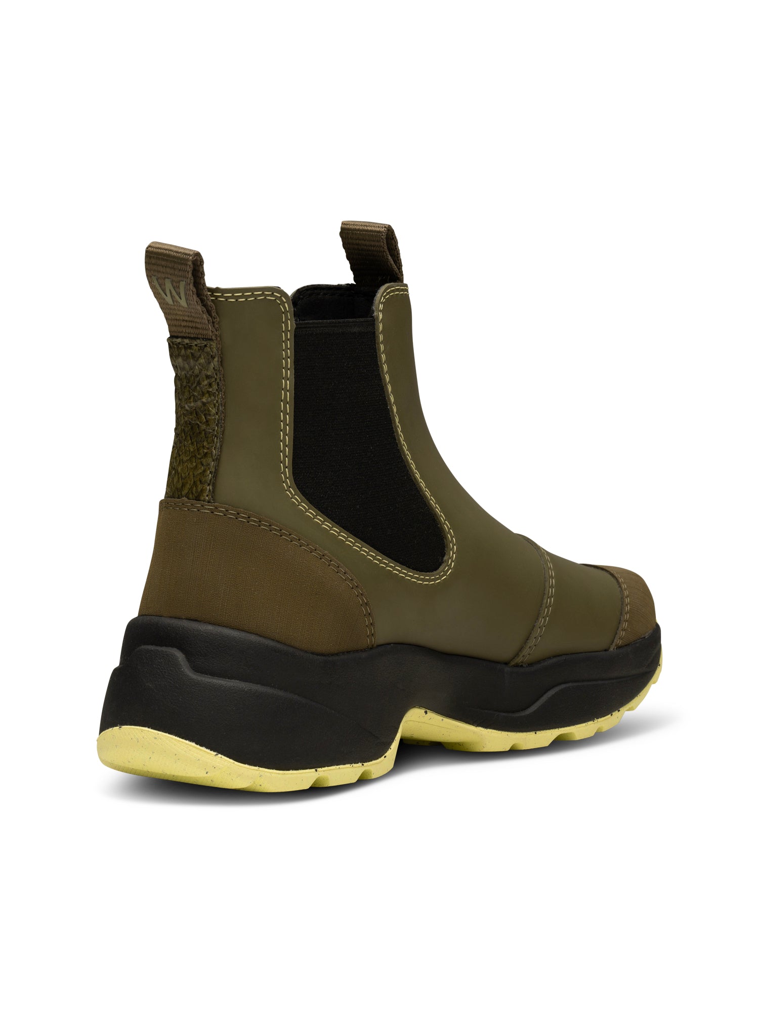 WODEN Siri Waterproof Rubber Boots 1001 Dark Olive/Pale Lime