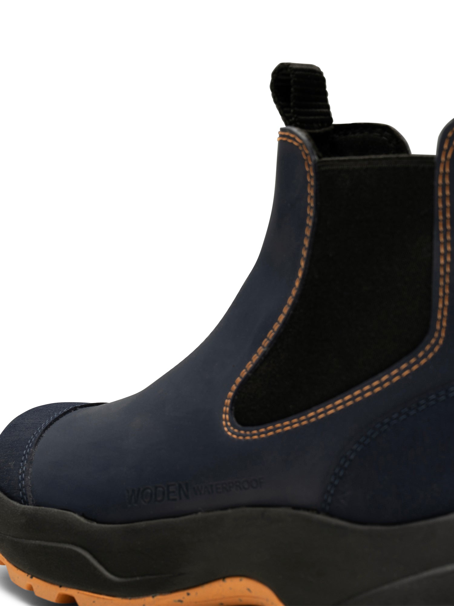 WODEN Siri Waterproof Rubber Boots 1002 Dark Navy/Papaya