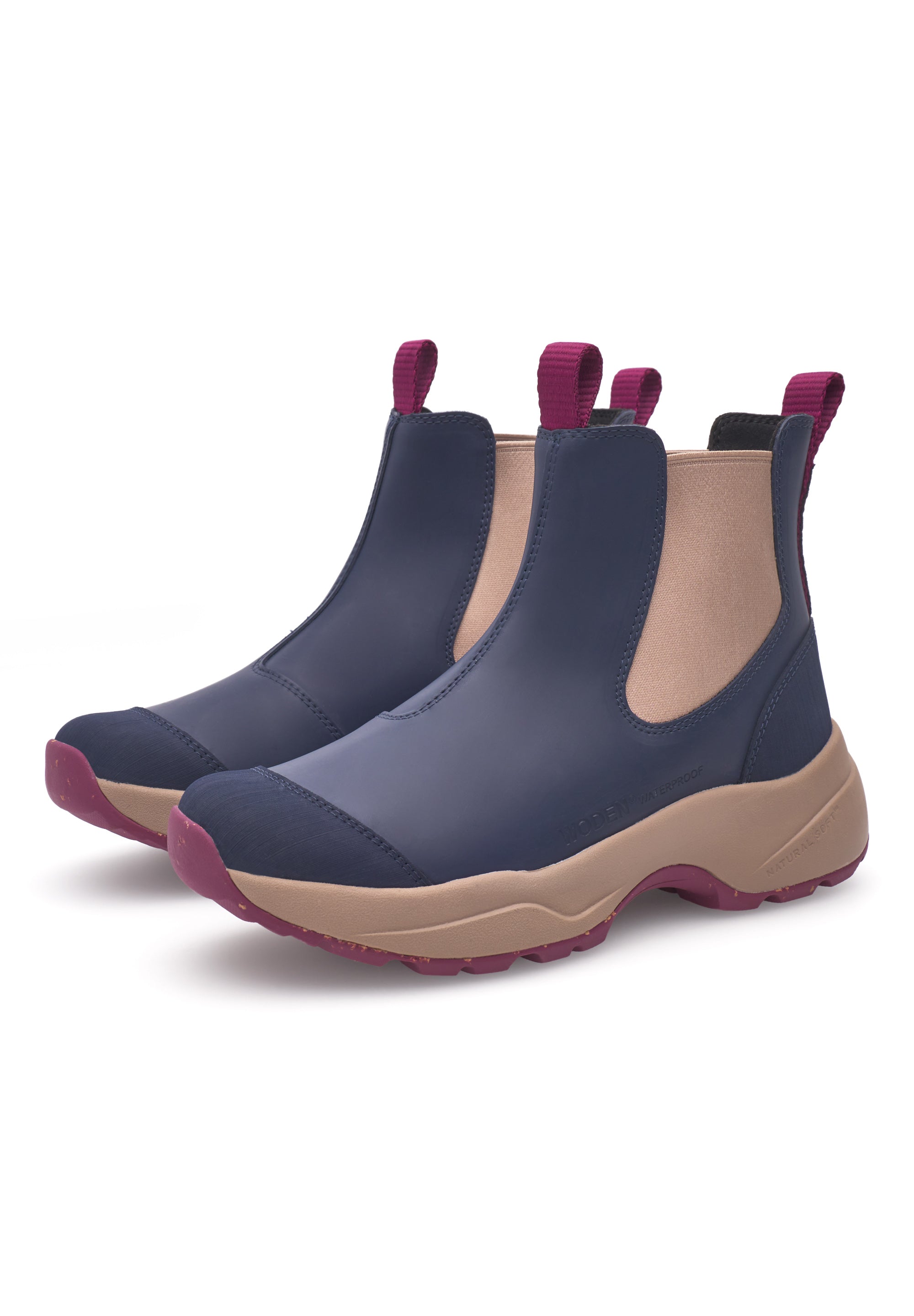 WODEN Siri Waterproof Rubber Boots 286 Dark Navy/Taupe