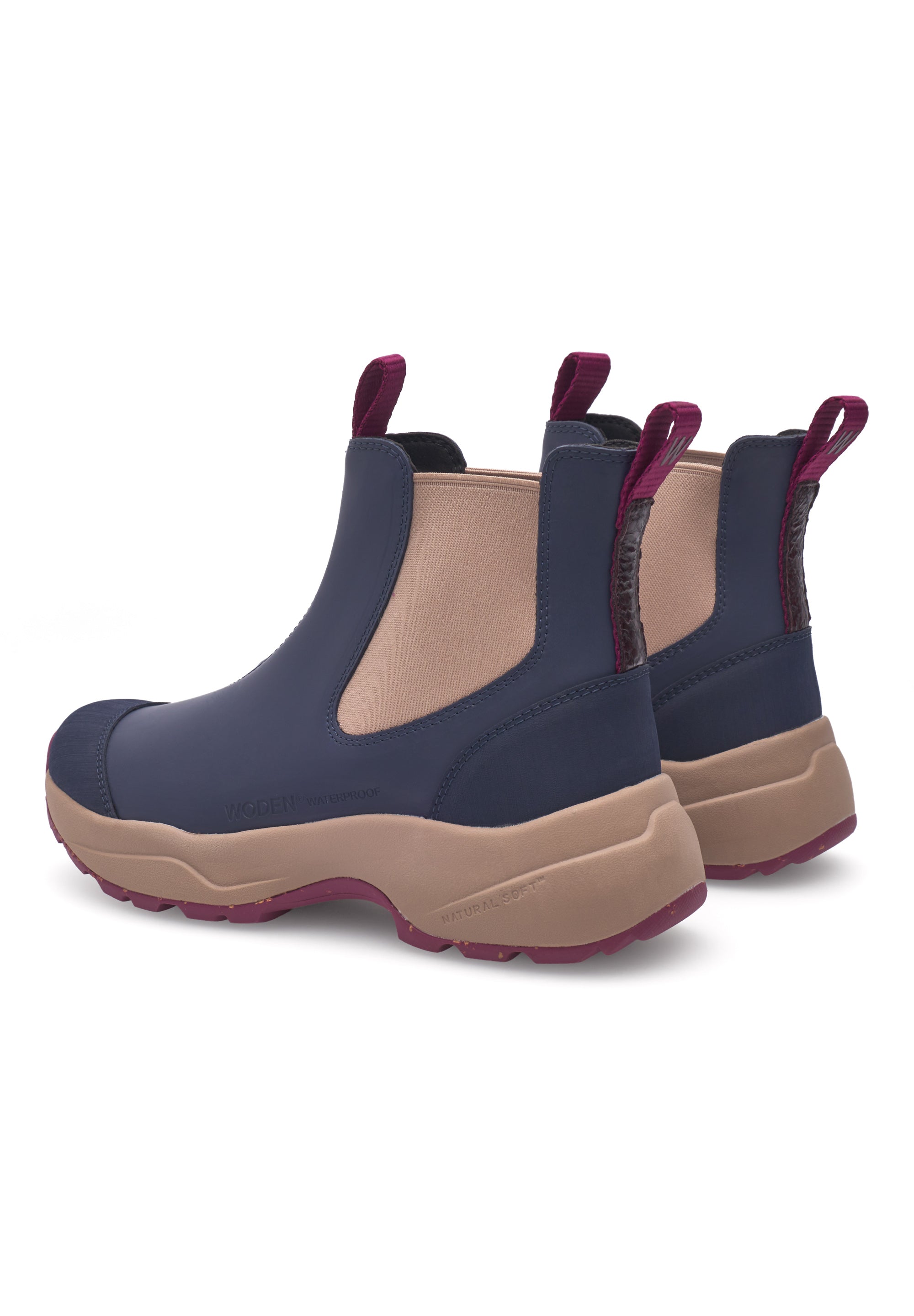 WODEN Siri Waterproof Rubber Boots 286 Dark Navy/Taupe