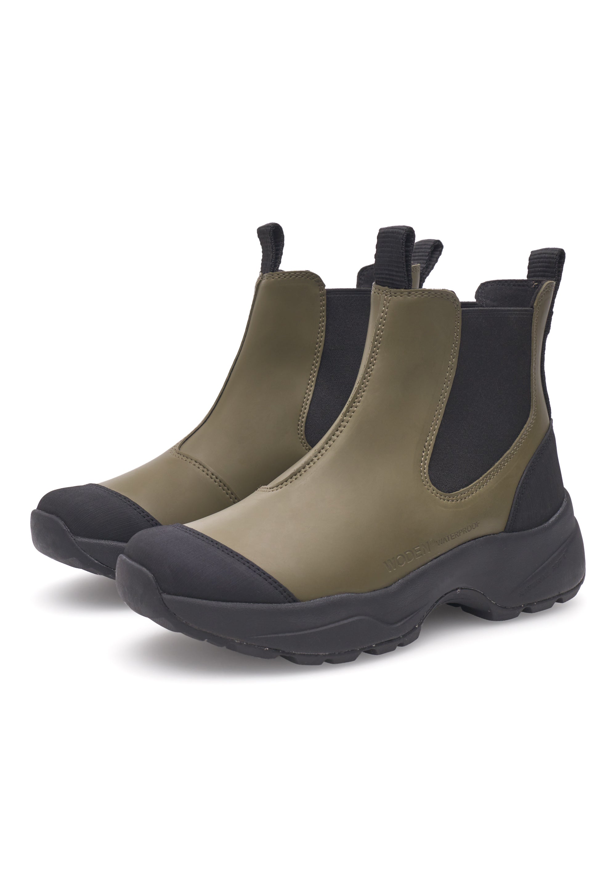 WODEN Siri Waterproof Rubber Boots 786 Dark Olive/Black