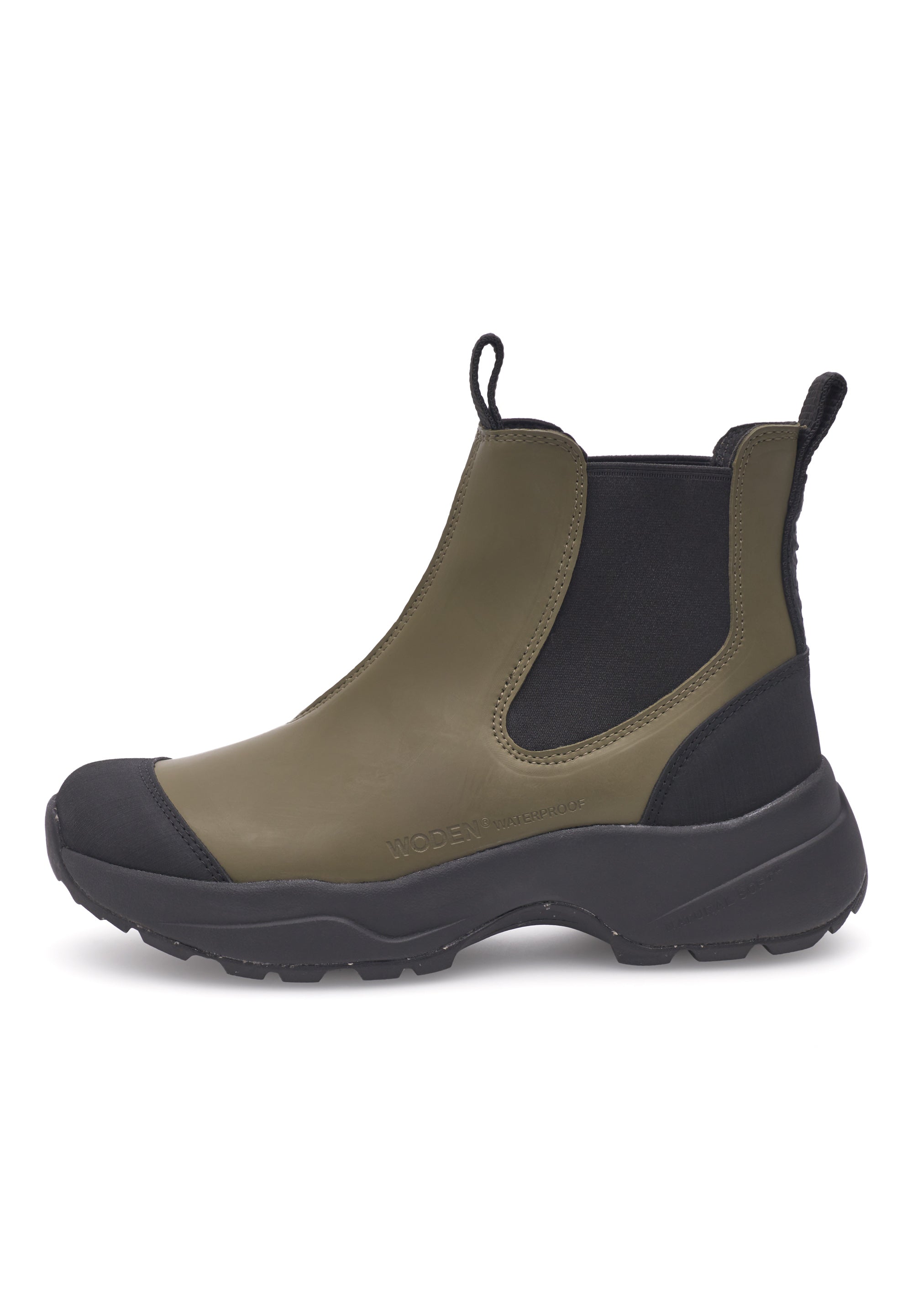 WODEN Siri Waterproof Rubber Boots 786 Dark Olive/Black