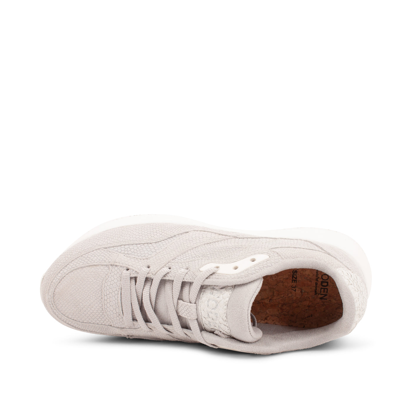 WODEN Sophie Snake Suede Sneakers 049 Sea Fog Grey
