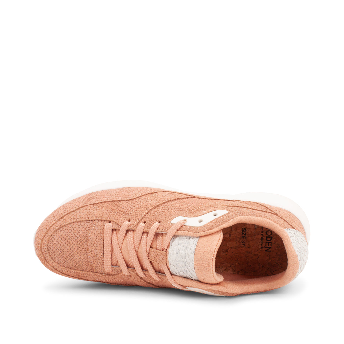 WODEN Sophie Snake Suede Sneakers 606 Pink Sand