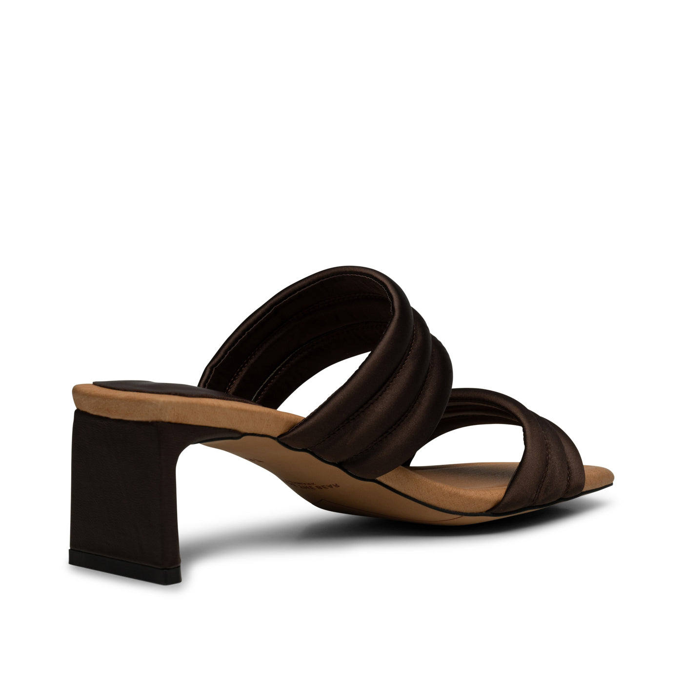 SHOE THE BEAR WOMENS Sylvi hæl tekstil Heel Sandals 869 BROWN SATIN