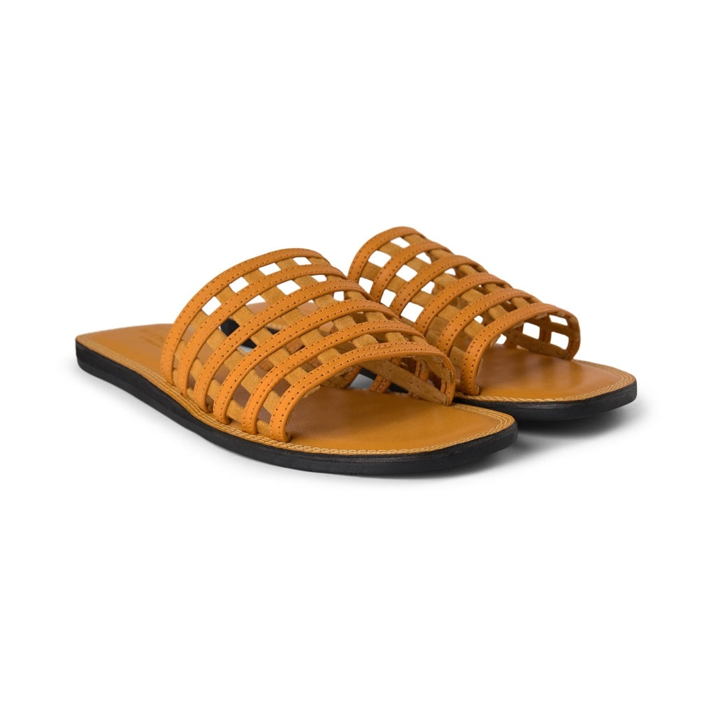 SHOE THE BEAR WOMENS Tao Cage Slide Flat Sandals 230 YELLOW