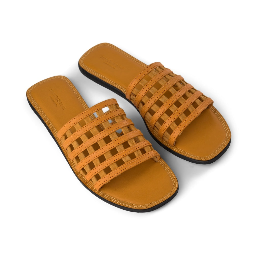 SHOE THE BEAR WOMENS Tao Cage Slide Flat Sandals 230 YELLOW