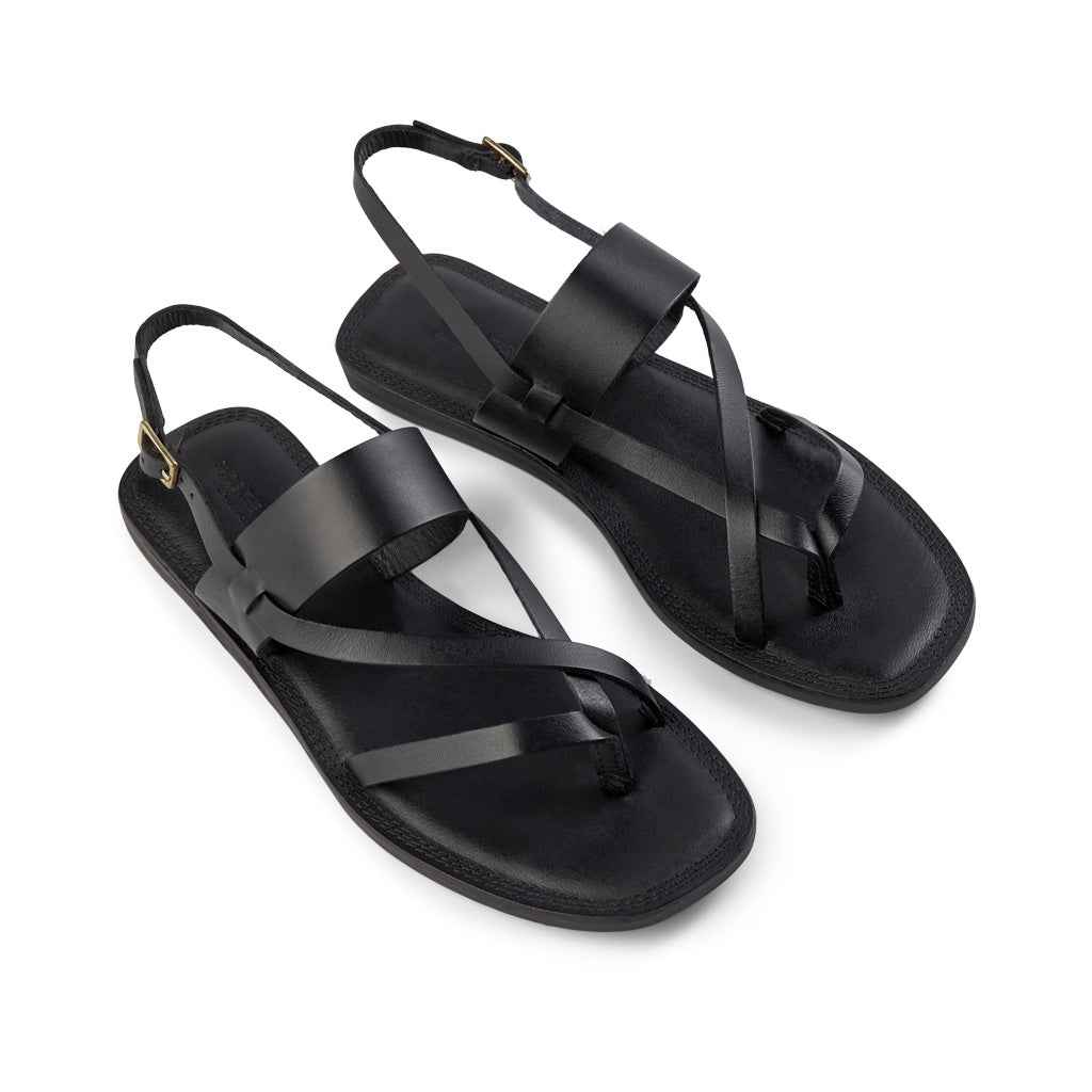 SHOE THE BEAR MENS Tao Strap Sandal Flat Sandals 110 BLACK