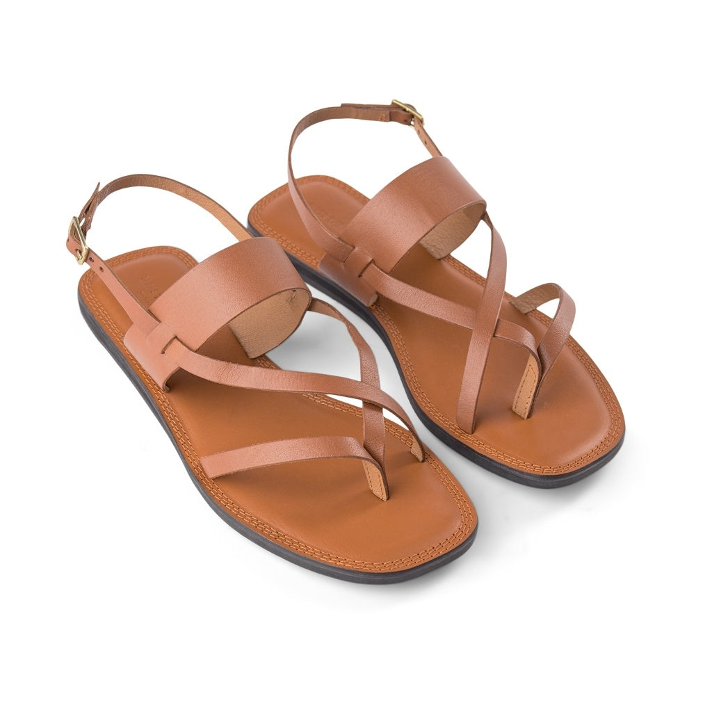SHOE THE BEAR MENS Tao Strap Sandal Flat Sandals 132 COGNAC