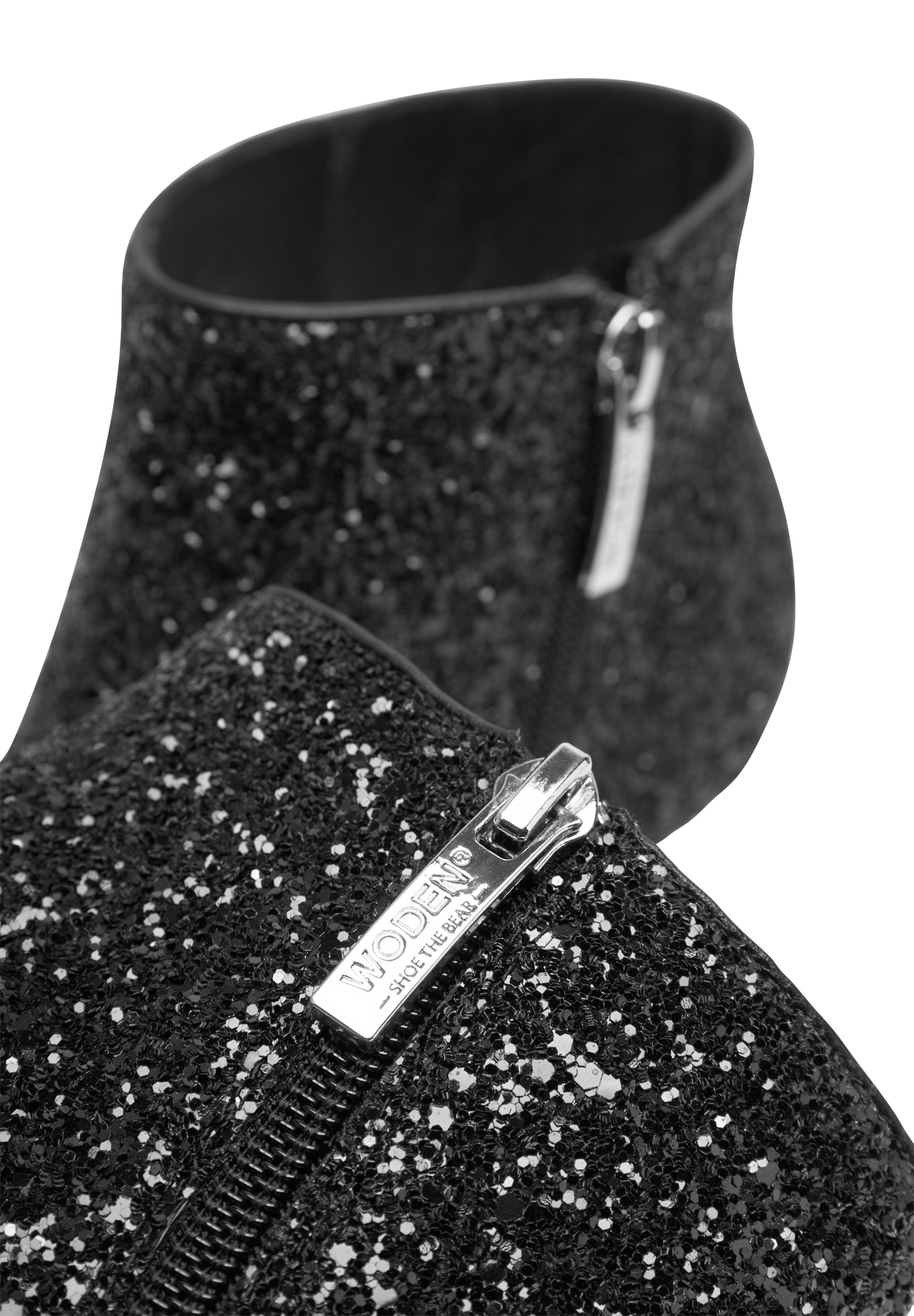 WODEN STB WOMENS Vera Glitter Heels 020 Black