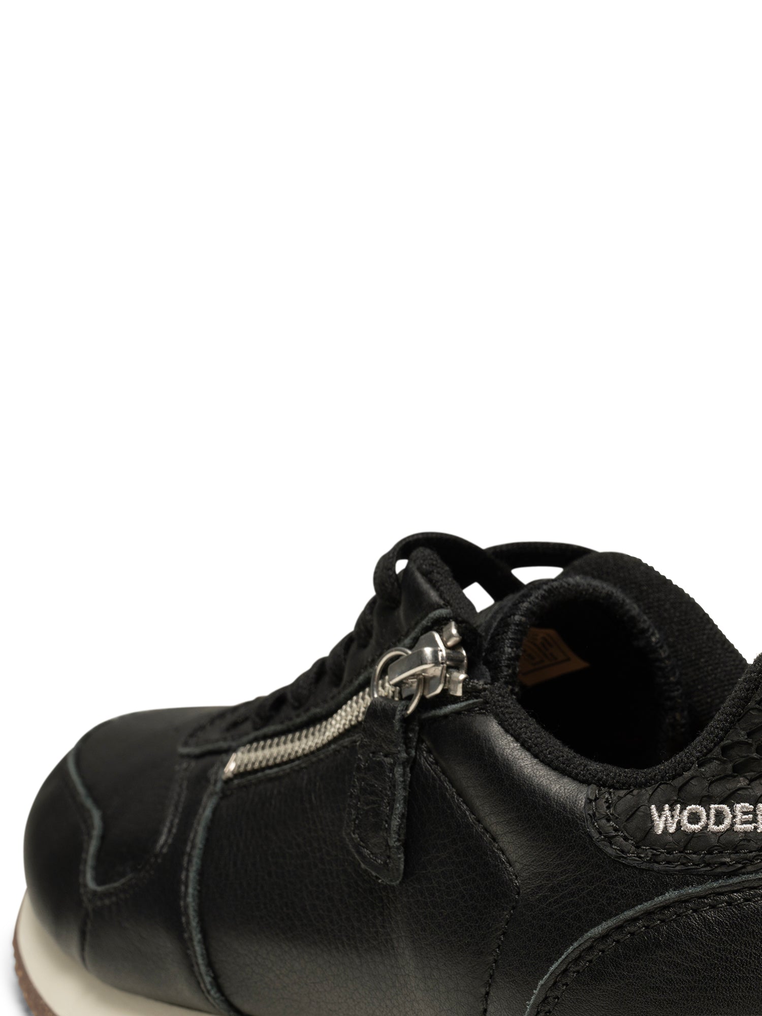 WODEN Ydun Leather Zipper Sneakers 020 Black