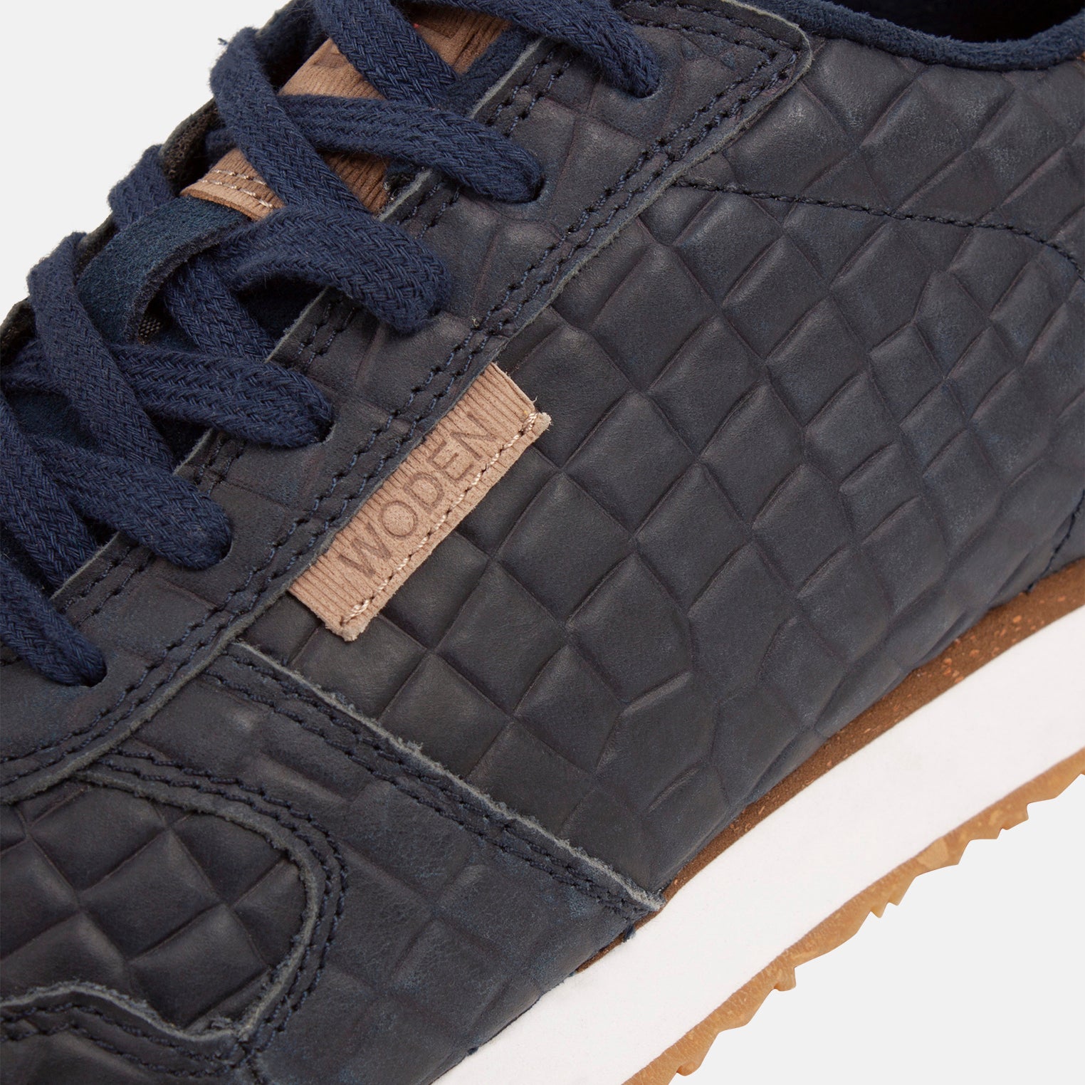 WODEN Ydun Stamped Leather Sneakers 010 Navy