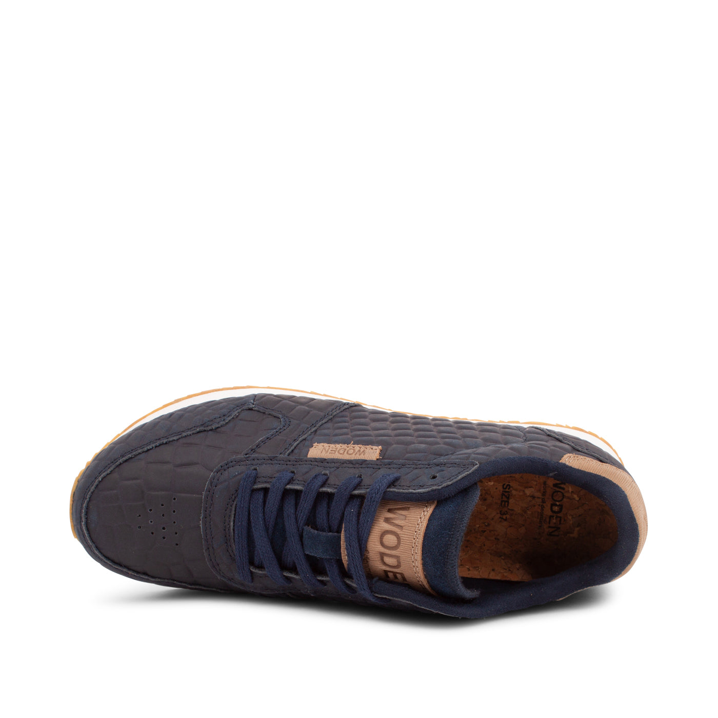 WODEN Ydun Stamped Leather Sneakers 010 Navy