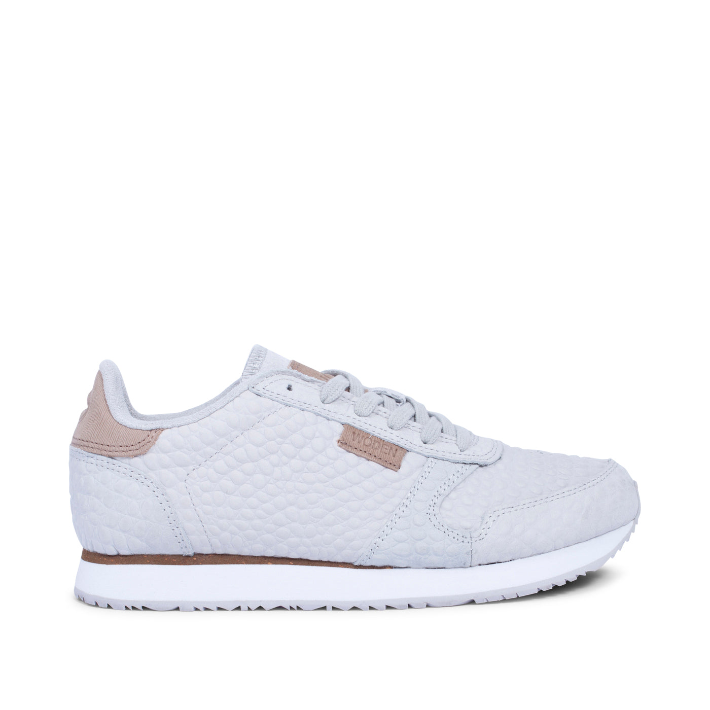WODEN Ydun Stamped Leather Sneakers 049 Sea Fog Grey