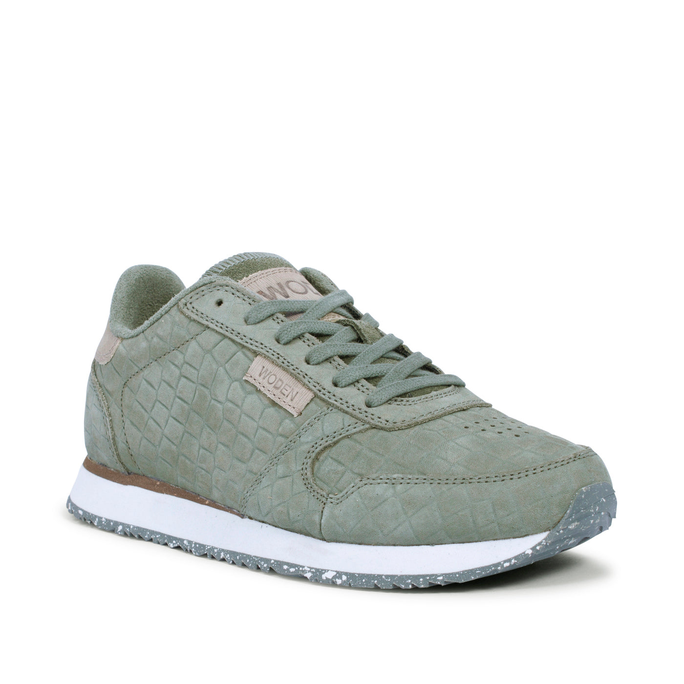 WODEN Ydun Stamped Leather Sneakers 302 Aqua