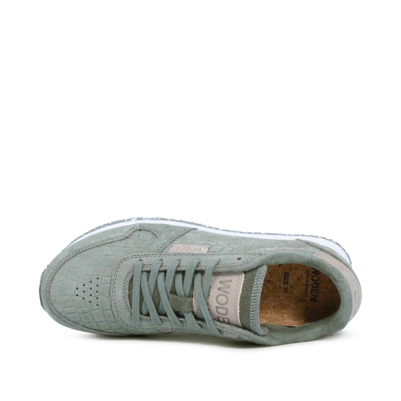 WODEN Ydun Stamped Leather Sneakers 302 Aqua