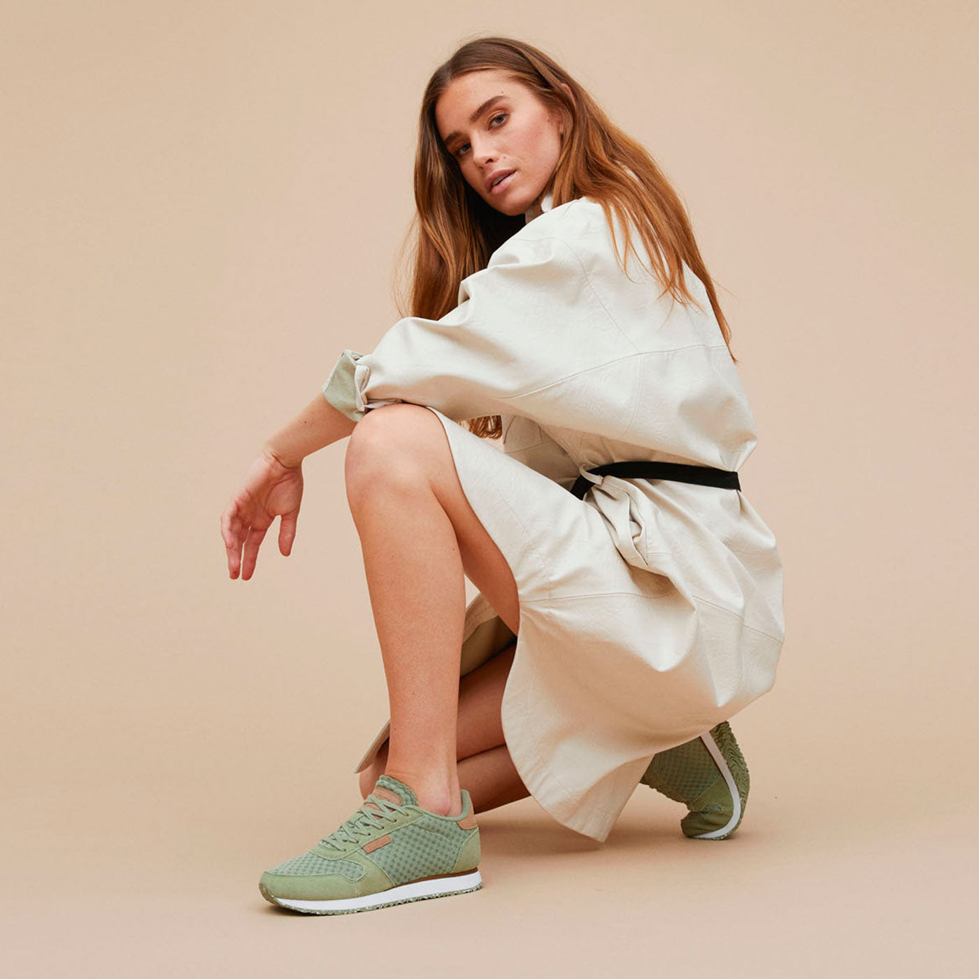 WODEN Ydun Suede Mesh Sneakers 306 Dusty Olive